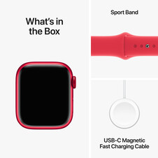 Apple Watch Series 9 GPS + Cellular, Aluminium (PRODUCT)RED, 41mm mit Sportarmband, (PRODUCT)RED - S/M
