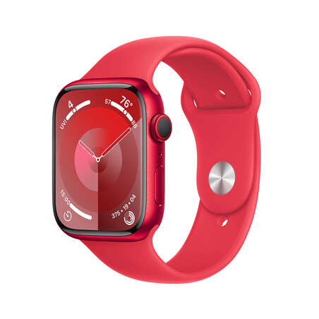 Apple Watch Series 9 GPS + Cellular, Aluminium (PRODUCT)RED, 45mm mit Sportarmband, (PRODUCT)RED - M/L>