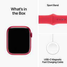 Apple Watch Series 9 GPS + Cellular, Aluminium (PRODUCT)RED, 45mm mit Sportarmband, (PRODUCT)RED - M/L>