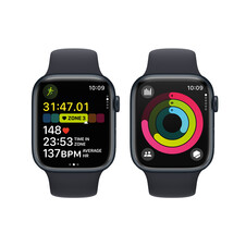 Apple Watch Series 9 GPS, Aluminium mitternacht, 45mm mit Sportarmband, mitternacht - S/M>