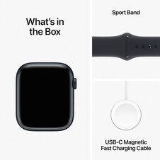 Apple Watch Series 9 GPS, Aluminium mitternacht, 45mm mit Sportarmband, mitternacht - S/M>