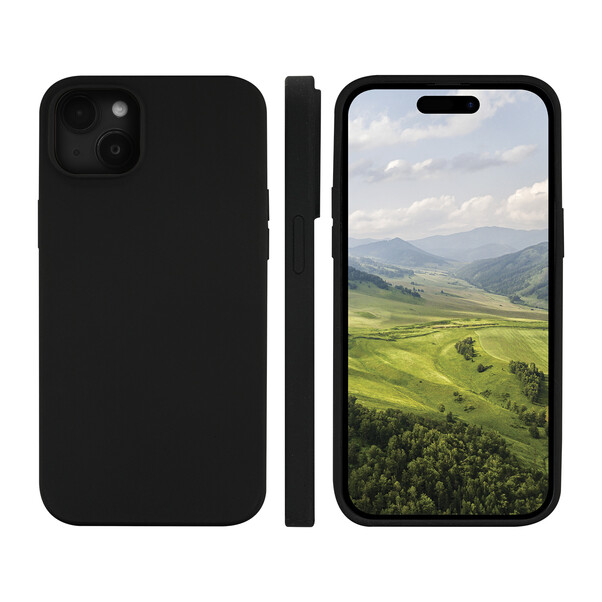dbramante Monaco Silikon Case mit MagSafe für iPhone 13/14/15/16e, schwarz