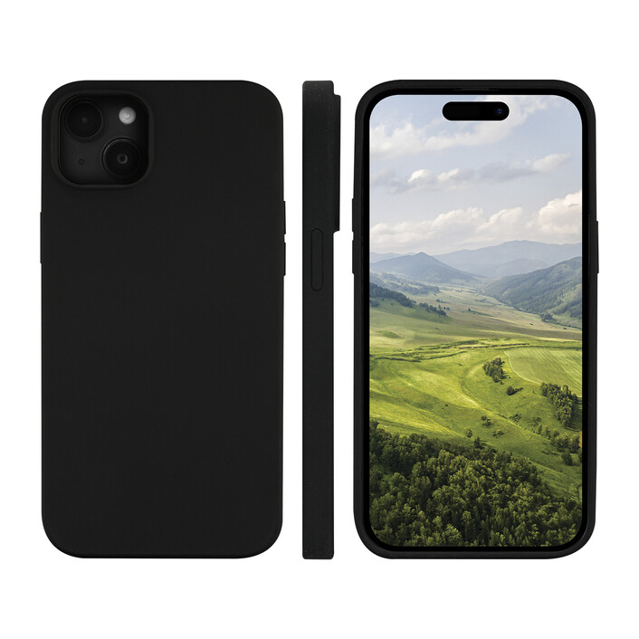 dbramante Monaco Silikon Case mit MagSafe für iPhone 13/14/15/16e, schwarz