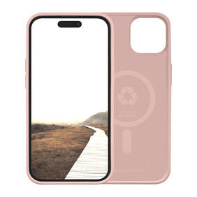 dbramante Monaco Silkon Case mit MagSafe für iPhone 14/15, pink sand