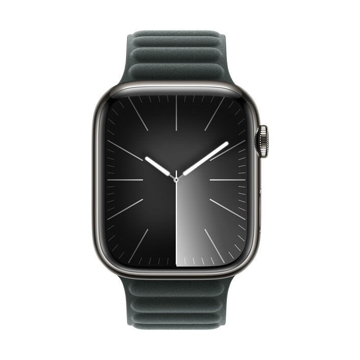 Apple Watch 45mm Armband mit Magnetverschluss, immergrün, M/L>