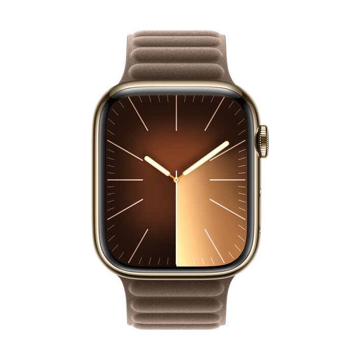 Apple Watch 45mm Armband mit Magnetverschluss, taupe, S/M>