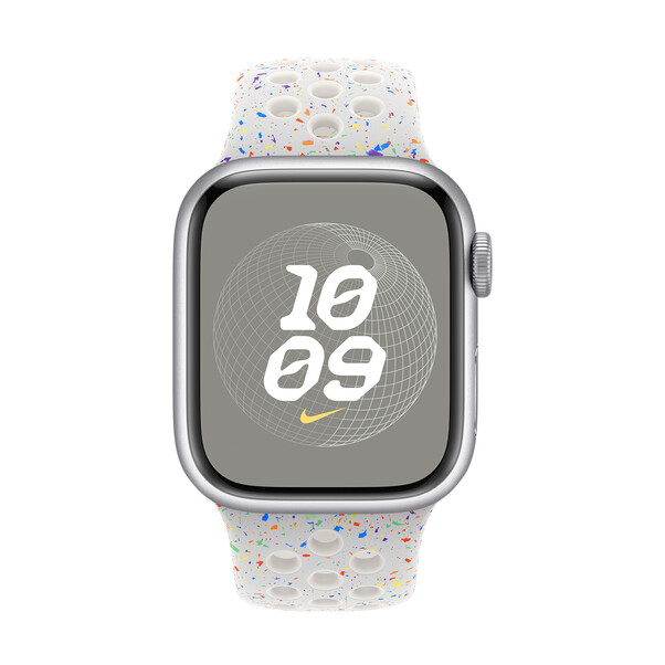 Apple Watch 41mm Nike Sportarmband, Pure Platinum, S/M>