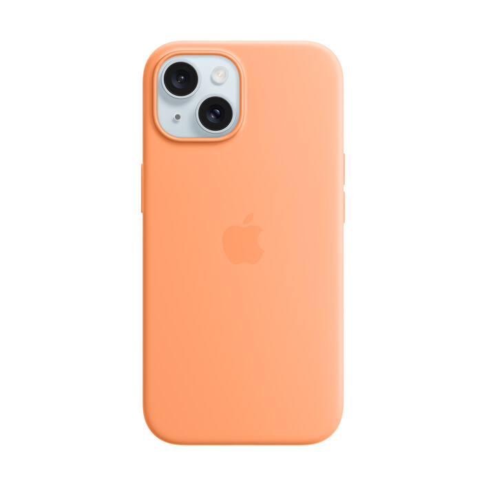 Apple iPhone 15 Silikon Case mit MagSafe, Sorbet orange>