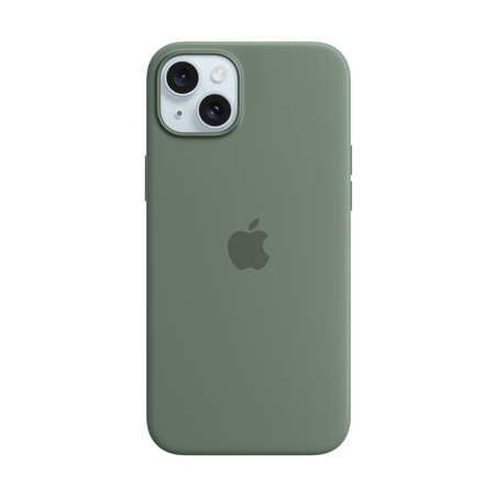 Sie sehen das Produktbild 01 von Apple iPhone 15 Plus Silikon Case mit MagSafe, zypresse grün> Apple iPhone 15 Plus Silikon Case mit MagSafe, zypresse grün