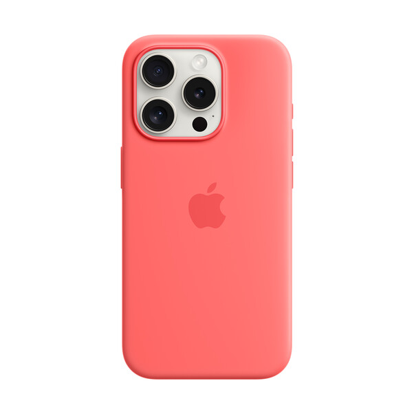 Sie sehen das Produktbild 01 von Apple iPhone 15 Pro Silikon Case mit MagSafe, guave pink Apple iPhone 15 Pro Silikon Case mit MagSafe, guave pink