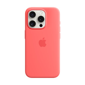 Apple iPhone 15 Pro Silikon Case mit MagSafe, guave pink