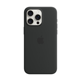 Apple iPhone 15 Pro Max Silikon Case mit MagSafe, schwarz&amp;gt;