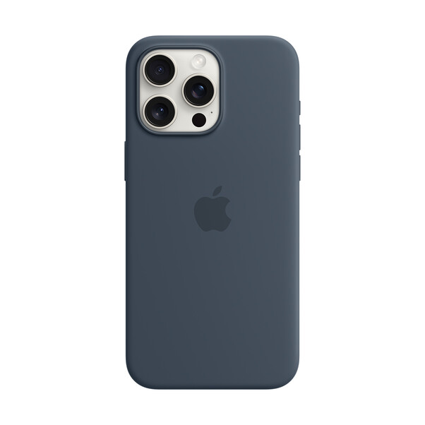 Apple iPhone 15 Pro Max Silikon Case mit MagSafe, sturmblau