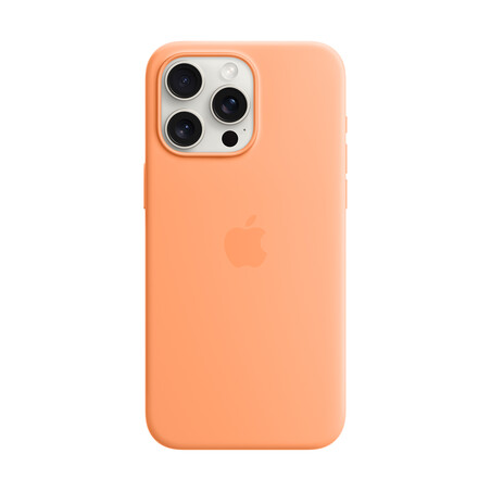 Apple iPhone 15 Pro Max Silikon Case mit MagSafe, Sorbet orange&gt;