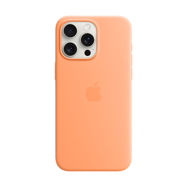 Apple iPhone 15 Pro Max Silikon Case mit MagSafe, Sorbet orange&gt;