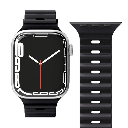Sie sehen das Produktbild 01 von Vonmählen Wave-Armband für Apple Watch 38/40/41 mm, schwarz Vonmählen Wave-Armband für Apple Watch 38/40/41 mm, schwarz