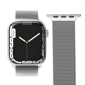 Sie sehen das Produkt Vonmählen Milanesearmband für Apple Watch 42/44/45/49 mm, silber, Produktbild: 01 Vonmählen Milanesearmband für Apple Watch 42/44/45/49 mm, silber