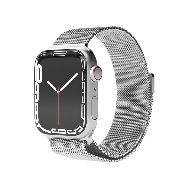 Sie sehen das Produktbild 03 von Vonmählen Milanesearmband für Apple Watch 42/44/45/49 mm, silber Vonmählen Milanesearmband für Apple Watch 42/44/45/49 mm, silber