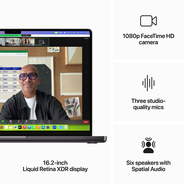 MacBook Pro 16" mit M3 Pro Chip 12-Core CPU und 18-Core GPU, 18GB, 512GB SSD, space schwarz>