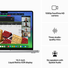 MacBook Pro 14" mit M3 Chip 8-Core CPU und 10-Core GPU, 8GB, 512GB SSD, silber>