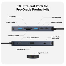 Hyper - HyperDrive Next 10-Port-USB-C-Hub, mitternachtblau