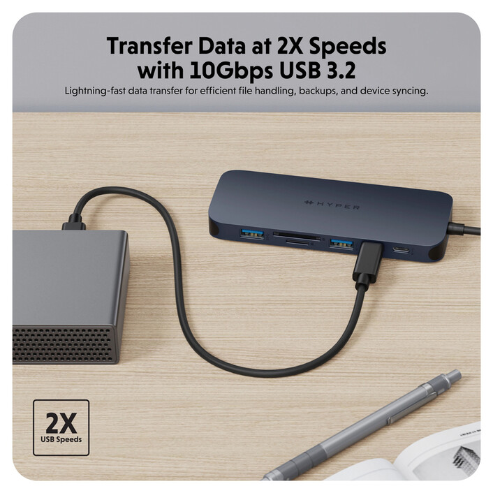 Sie sehen das Produktbild 06 von Hyper - HyperDrive Next 10-Port-USB-C-Hub, mitternachtblau Hyper - HyperDrive Next 10-Port-USB-C-Hub, mitternachtblau