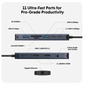 Sie sehen das Produktbild 04 von Hyper- HyperDrive Next 11 Port Dual 4K60Hz HDMI USB-C Hub, mitternachtblau Hyper- HyperDrive Next 11 Port Dual 4K60Hz HDMI USB-C Hub, mitternachtblau