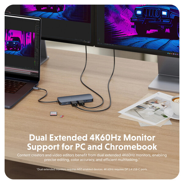 Sie sehen das Produktbild 05 von Hyper- HyperDrive Next 11 Port Dual 4K60Hz HDMI USB-C Hub, mitternachtblau Hyper- HyperDrive Next 11 Port Dual 4K60Hz HDMI USB-C Hub, mitternachtblau