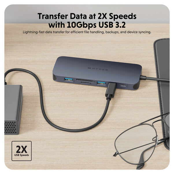 Sie sehen das Produktbild 06 von Hyper- HyperDrive Next 11 Port Dual 4K60Hz HDMI USB-C Hub, mitternachtblau Hyper- HyperDrive Next 11 Port Dual 4K60Hz HDMI USB-C Hub, mitternachtblau