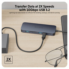 Sie sehen das Produktbild 06 von Hyper- HyperDrive Next 11 Port Dual 4K60Hz HDMI USB-C Hub, mitternachtblau Hyper- HyperDrive Next 11 Port Dual 4K60Hz HDMI USB-C Hub, mitternachtblau