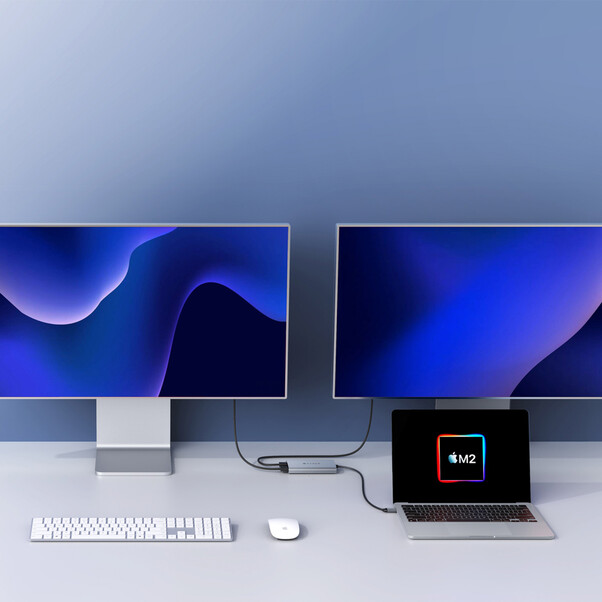 Sie sehen das Produktbild 05 von Hyper - HyperDrive Dual 4K HDMI Adapter für M1/M2/M3 MacBook, silber Hyper - HyperDrive Dual 4K HDMI Adapter für M1/M2/M3 MacBook, silber
