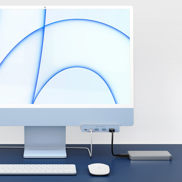 Sie sehen das Produktbild 06 von Hyper-HyperDrive 5-in-1 USB-C-Hub für iMac 24" Hyper-HyperDrive 5-in-1 USB-C-Hub für iMac 24"