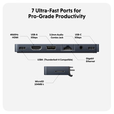 Sie sehen das Produktbild 02 von Hyper - HyperDrive DUO PRO 7-in-2 USB-C Hub, mitternachtsblau Hyper - HyperDrive DUO PRO 7-in-2 USB-C Hub, mitternachtsblau