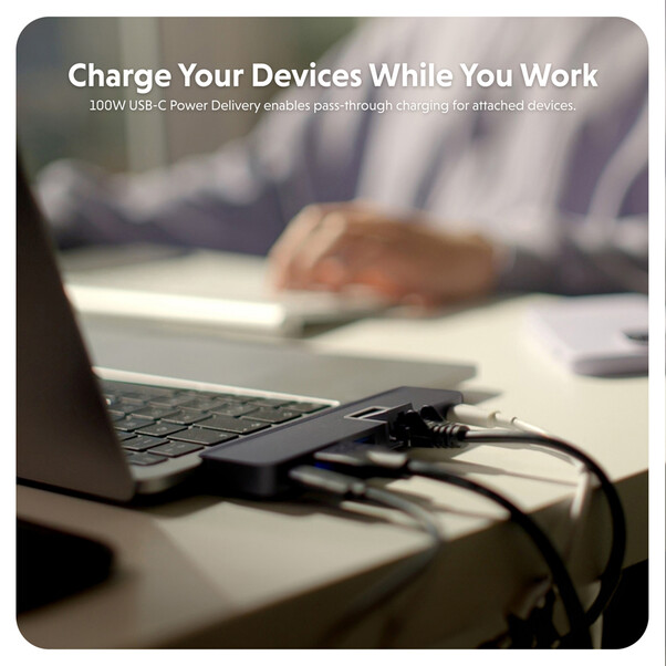 Sie sehen das Produktbild 08 von Hyper - HyperDrive DUO PRO 7-in-2 USB-C Hub, mitternachtsblau Hyper - HyperDrive DUO PRO 7-in-2 USB-C Hub, mitternachtsblau