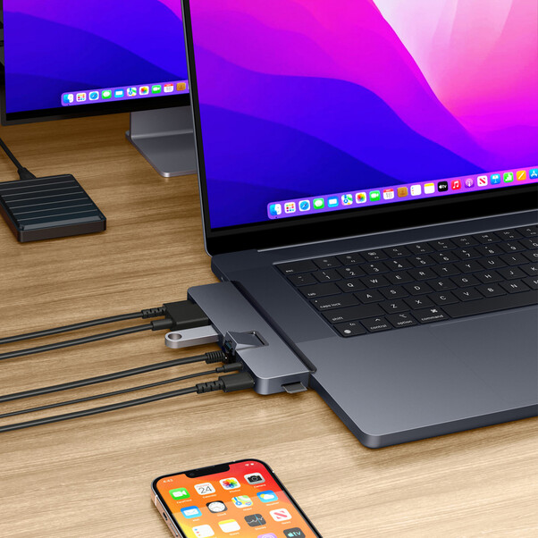 Sie sehen das Produktbild 10 von Hyper - HyperDrive DUO PRO 7-in-2 USB-C Hub, mitternachtsblau Hyper - HyperDrive DUO PRO 7-in-2 USB-C Hub, mitternachtsblau