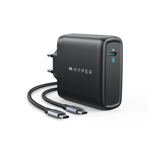 Hyper - HyperJuice 100W USB-C GaN Ladegerät (EU Stecker), schwarz BULK>