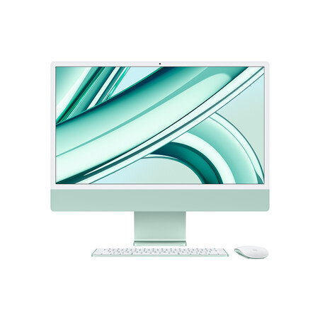 Sie sehen das Produktbild 01 von iMac 24" mit 4.5K Retina Display, M3 Chip 8-Core CPU und 8-Core GPU, 8GB, 256GB SSD, grün> iMac 24" mit 4.5K Retina Display, M3 Chip 8-Core CPU und 8-Core GPU, 8GB, 256GB SSD, grün>