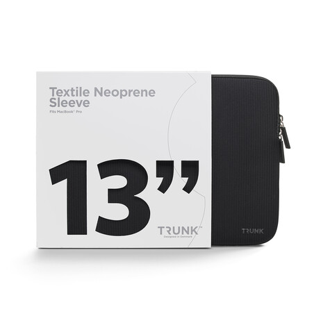 Sie sehen das Produktbild 01 von Trunk Textile Neopren Sleeve gerippt für MacBook Air/MacBook Pro 13", schwarz Trunk Textile Neopren Sleeve gerippt für MacBook Air/MacBook Pro 13", schwarz