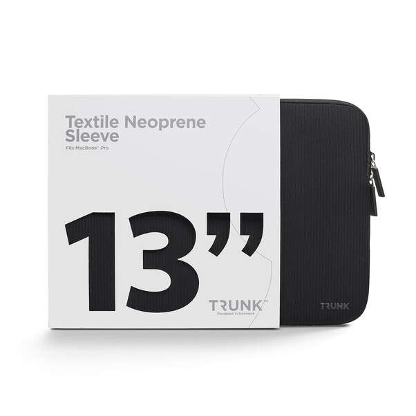 Sie sehen das Produktbild 01 von Trunk Textile Neopren Sleeve gerippt für MacBook Air/MacBook Pro 13", schwarz Trunk Textile Neopren Sleeve gerippt für MacBook Air/MacBook Pro 13", schwarz