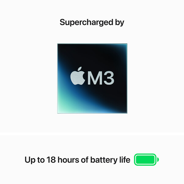 MacBook Air 13" M3 Chip 8-Core CPU und 8-Core GPU, 8GB, 256GB SSD, polarstern>