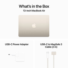 Sie sehen das Produktbild 09 von MacBook Air 13" M3 Chip 8-Core CPU und 8-Core GPU, 8GB, 256GB SSD, polarstern> MacBook Air 13" M3 Chip 8-Core CPU und 8-Core GPU, 8GB, 256GB SSD, polarstern>