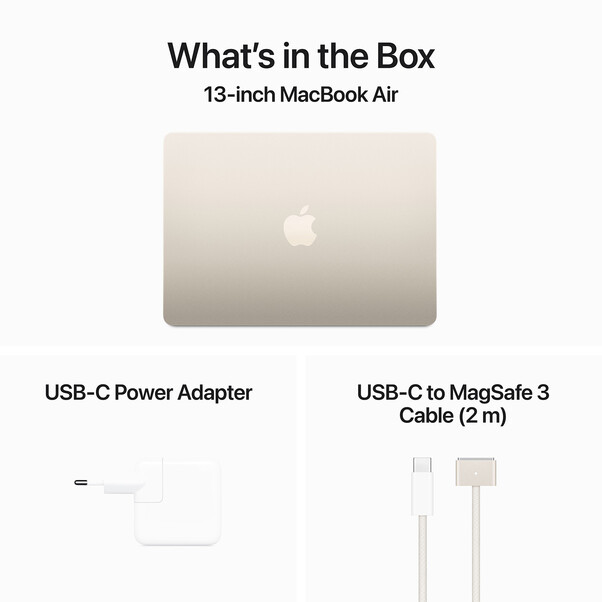 MacBook Air 13" M3 Chip 8-Core CPU und 8-Core GPU, 8GB, 256GB SSD, polarstern>