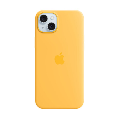 Apple iPhone 15 Plus Silikon Case mit MagSafe, gelb&gt;
