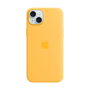 Sie sehen das Produktbild 01 von Apple iPhone 15 Plus Silikon Case mit MagSafe, gelb> Apple iPhone 15 Plus Silikon Case mit MagSafe, gelb>