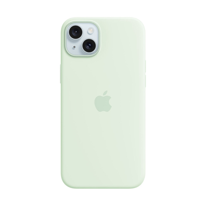 Apple iPhone 15 Plus Silikon Case mit MagSafe,grün>