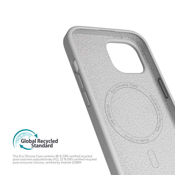 Vonmählen Eco Silicone Case. iPhone 15 Plus, hellgrau