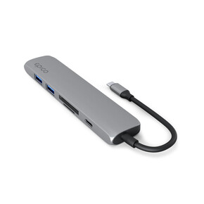 Sie sehen das Produkt Epico Type-C Aluminium Hub 6in1 spacgrau, Produktbild: 01 Epico Type-C Aluminium Hub 6in1 spacgrau