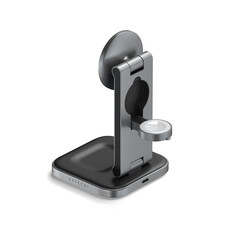 Sie sehen das Produktbild 02 von Satechi 3-in-1 Foldable Qi2 Wireless Charging Stand, schwarz Satechi 3-in-1 Foldable Qi2 Wireless Charging Stand, schwarz