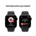 Apple Watch Series 10 GPS + Cellular, Aluminium diamantschwarz, 42mm mit Sportarmband, schwarz - S/M
