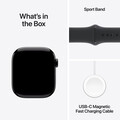 Apple Watch Series 10 GPS + Cellular, Aluminium diamantschwarz, 42mm mit Sportarmband, schwarz - S/M